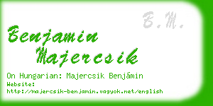 benjamin majercsik business card